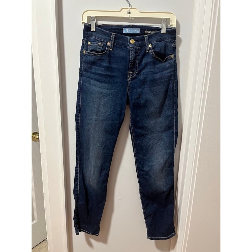 7 For All Mankind Kimmie Crop Jeans Dark Wash b(air) Denim AU8115887A Size 26